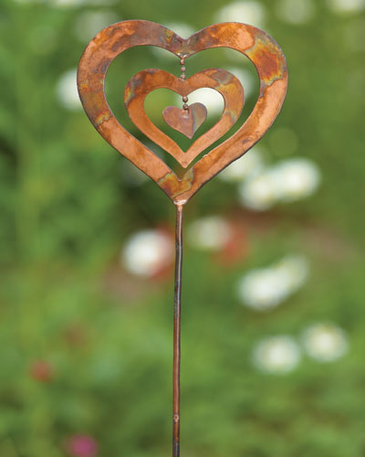 Triple Spinning Heart Garden Stake