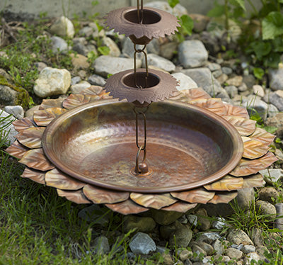 Leaf Rain Chain Receptacle